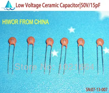 (1000pcs/lot)(Керамични кондензатори|Нисък) 50V 15pF, нисковолтов керамичен дисков кондензатор, TOL.10%